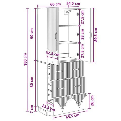 Комплект шкафове 2 бр. 66 x 34,5 x 87 см Инженерна дървесина