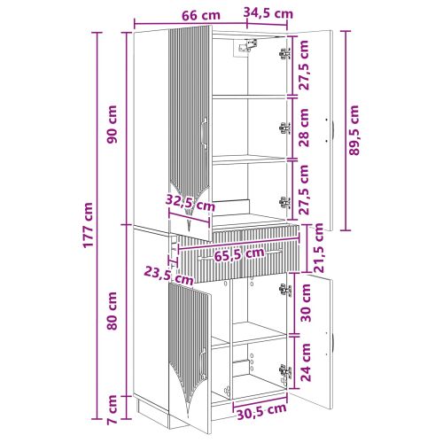 Комплект шкафове 2 pcs Бял гланц Инженерна дървесина