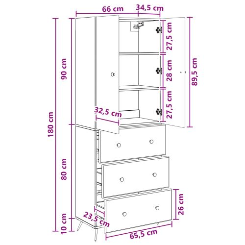 Комплект шкафове 2 бр. 66 x 34,5 x 90 см Инженерна дървесина