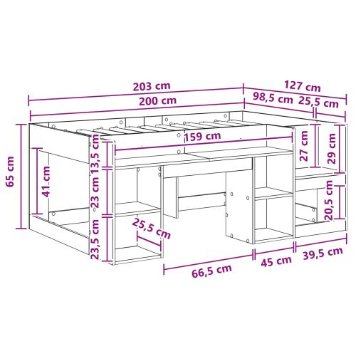 Легло за деца с място за съхранение Дъб сонома 98.5 x 200 см