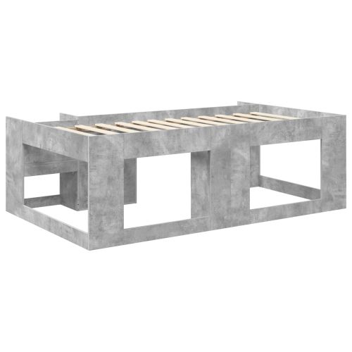 Легло за деца с място за съхранение Бетонно сиво 90 x 190 cm