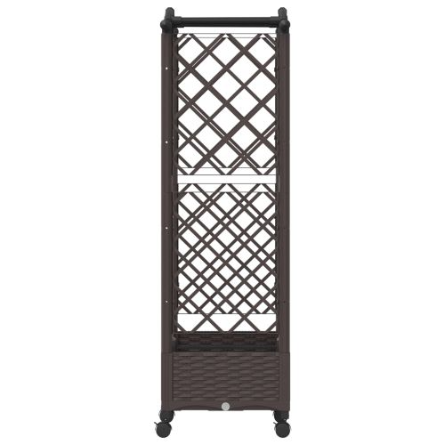 Повдигнато легло с решетка и покривка Кафяво 124 x 40 x 129 см