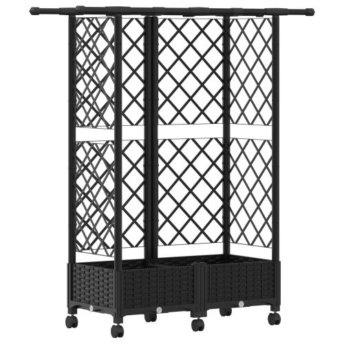 Повдигнато легло с решетка и покривка Черно 124 x 40 x 127 см