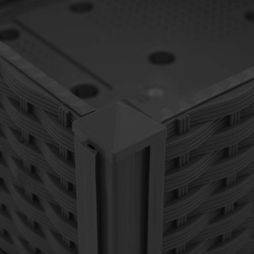 Градинска саксия с колела Черно 120 x 40 x 44 см ПП