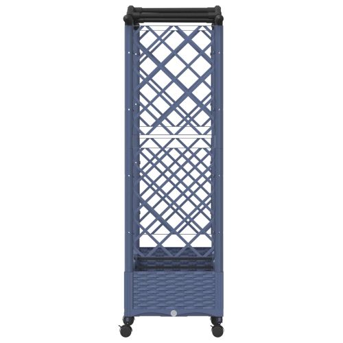 Повдигнато легло с решетка и покривка Сиво 169 x 40 x 129 см ПП