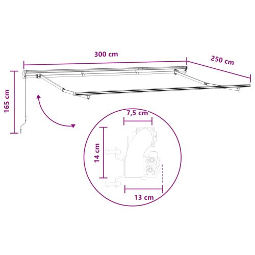 Прибираща се тента Таупе 300 x 250 cm Полиестер и алуминий