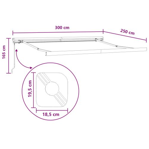 Прибираща се тента Пясък 300 x 250 cm Платно и алуминий
