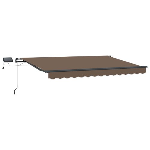 Прибираща се тента Таупе 350 x 250 cm Тъкан и алуминий