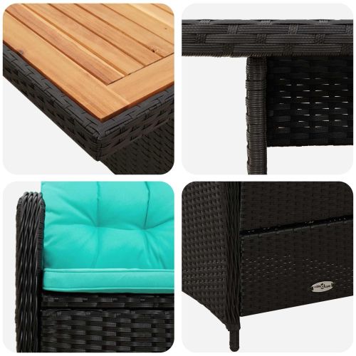 Комплект за хранене на открито 3 pcs полиратан