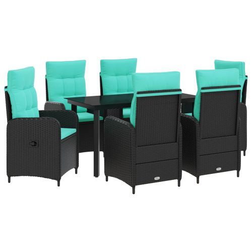 Комплект кафе маси 7 pcs PE ратан и стомана с прахово покритие