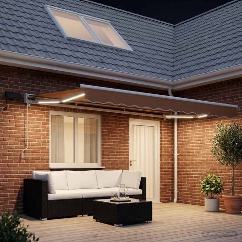 Ръчна рамка за сенник с LEDs Пясък 4,5 × 3 m