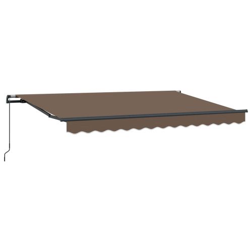 Прибираща се тента Таупе 450 × 350 cm Полиестер и алуминий