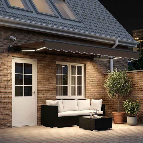 Прибираща се тента Таупе 600 × 350 cm Полиестер