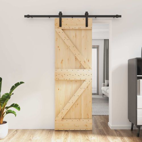 Преплъзваща се врата 70 x 210 cm Естествено и черно