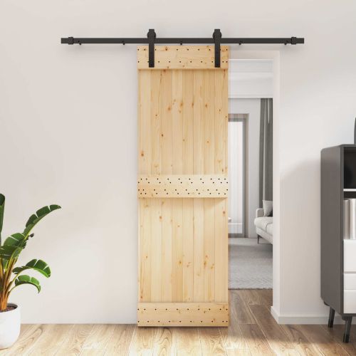 Преплъзваща се врата 70 x 210 cm Естествено и черно