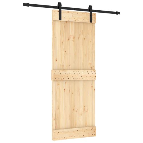 Преплъзваща се врата Естествено и черно 80 x 210 cm