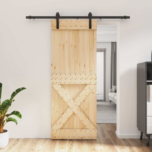 Преплъзваща се врата 80 x 210 cm Естествено и черно
