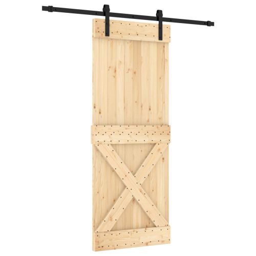Преплъзваща се врата 80 x 210 cm Естествено и черно