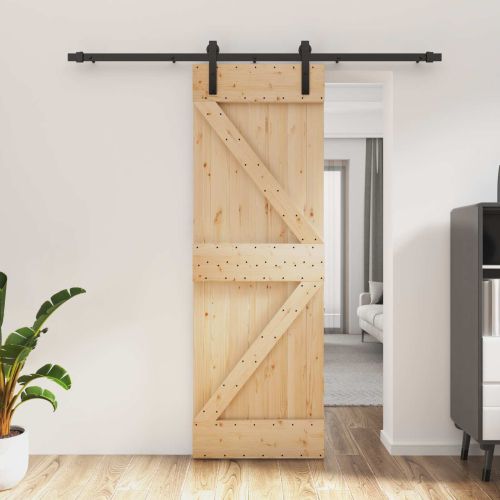 Преплъзваща се врата 70 x 210 cm Естествено и черно