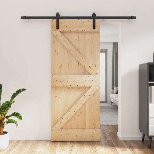 Преплъзваща се врата 85 x 210 cm Естествено и черно