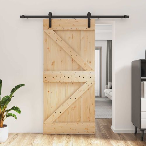 Преплъзваща се врата 95 x 210 cm Естествено и черно