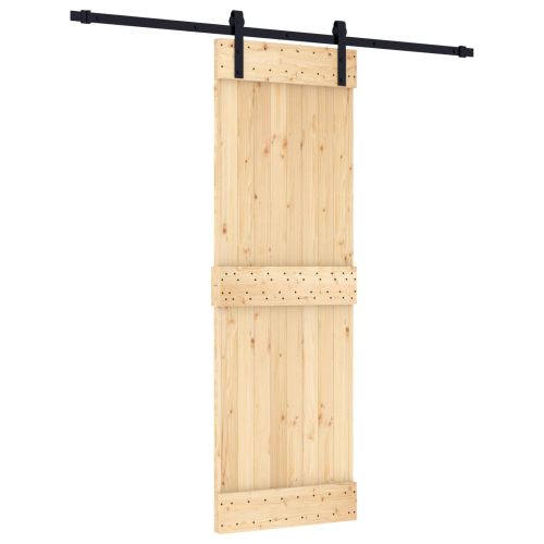 Преплъзваща се врата Естествено и черно 70 x 210 cm