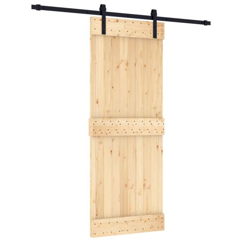 Преплъзваща се врата Естествено и черно 80 x 210 cm