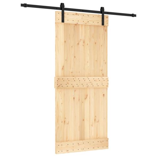 Преплъзваща се врата 90 x 210 cm Естествено и черно