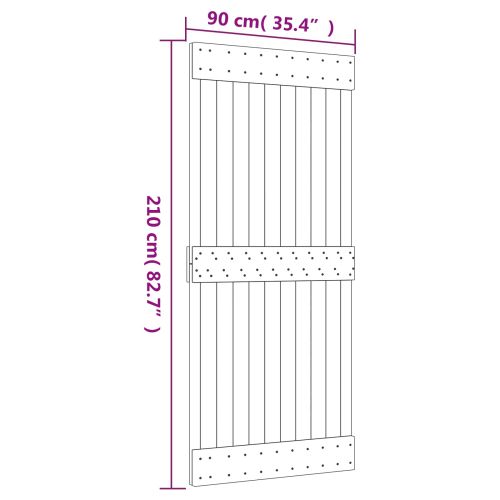 Преплъзваща се врата 90 x 210 cm Естествено и черно