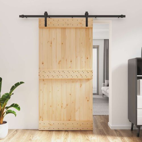 Преплъзваща се врата 100 x 210 cm Естествено и черно