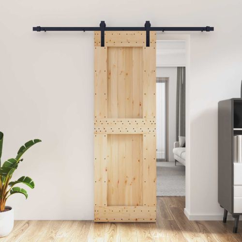 Преплъзваща се врата 70 x 210 cm Естествено и черно