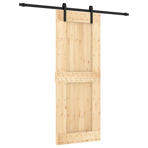 Преплъзваща се врата Естествено и черно 80 x 210 cm