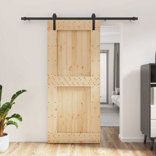 Преплъзваща се врата 90 x 210 cm Естествено и черно