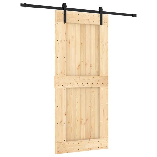 Преплъзваща се врата 90 x 210 cm Естествено и черно