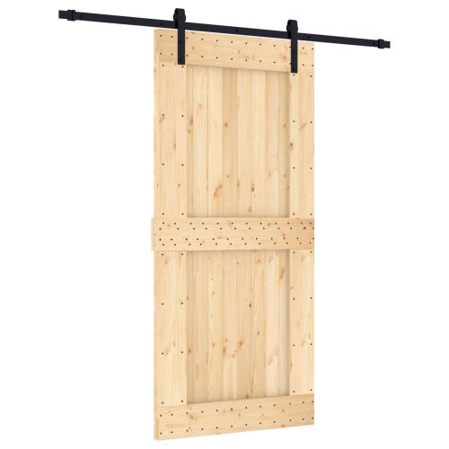 Преплъзваща се врата Естествено и черно 95 x 210 cm
