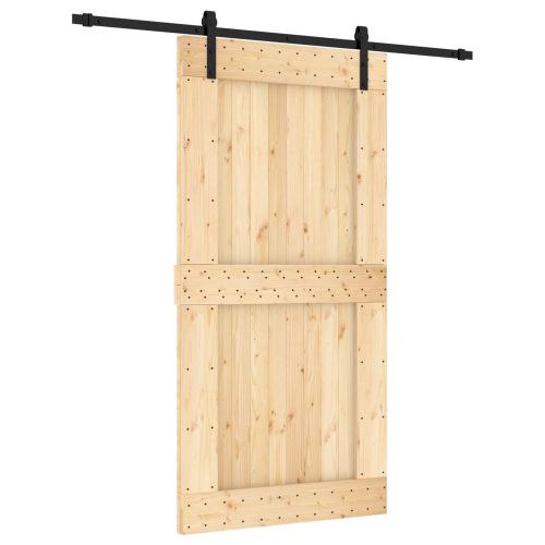 Преплъзваща се врата Естествено и черно 100 x 210 cm