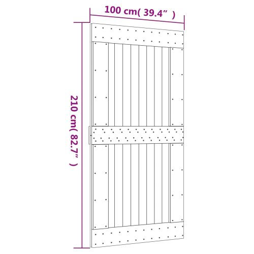 Преплъзваща се врата Естествено и черно 100 x 210 cm