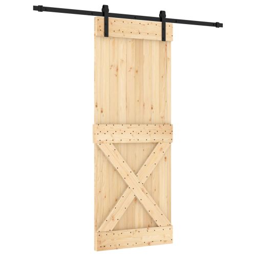 Преплъзваща се врата 80 x 210 cm Естествено и черно