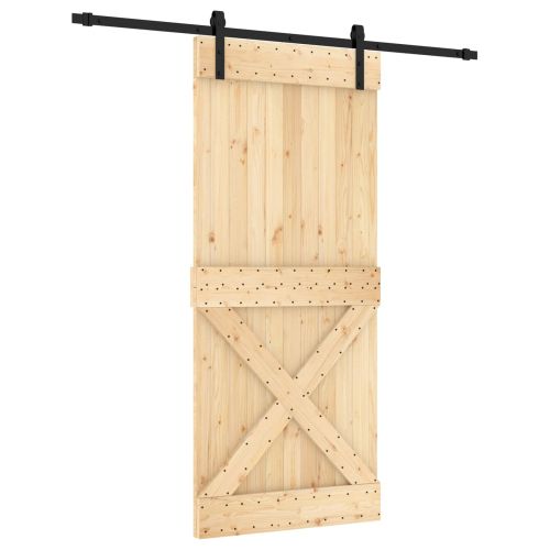 Преплъзваща се врата 90 x 210 cm Естествено и черно