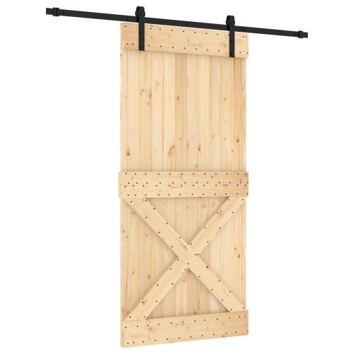 Преплъзваща се врата Естествено и черно 95 x 210 cm