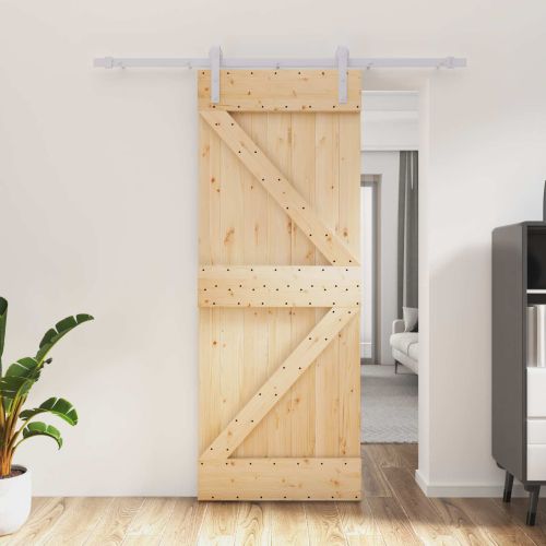 Преплъзваща се врата Естествено и бяло 80 x 210 cm