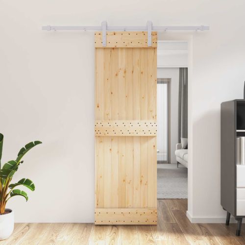 Преплъзваща се врата 70 x 210 cm Естествено и бяло
