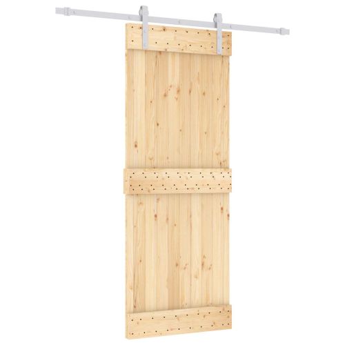 Преплъзваща се врата 80 x 210 cm Естествено и бяло