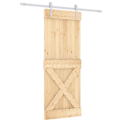 Преплъзваща се врата 80 x 210 cm Естествено и бяло