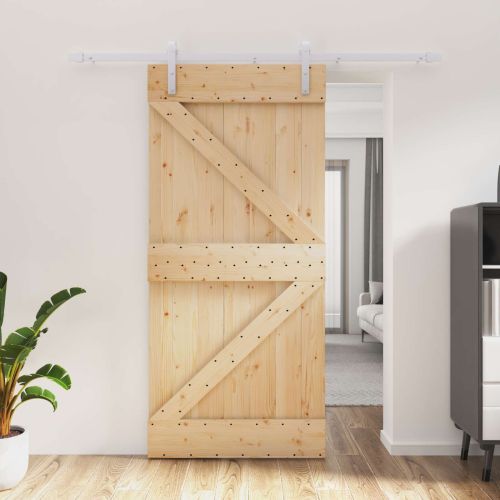 Преплъзваща се врата 95 x 210 cm Естествено и бяло