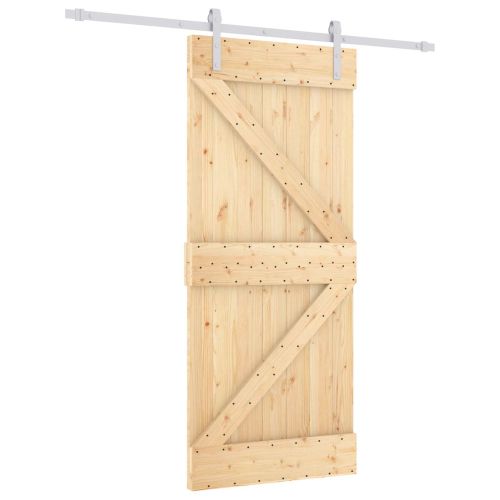 Преплъзваща се врата 90 x 210 cm Масивна борова дървесина