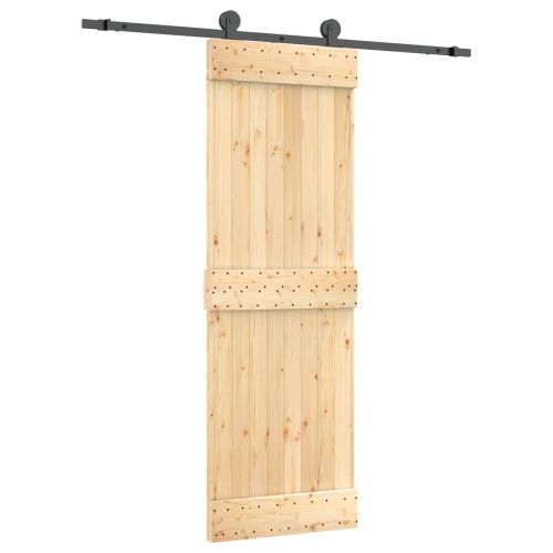 Преплъзваща се врата Естествено и черно 70 x 210 cm