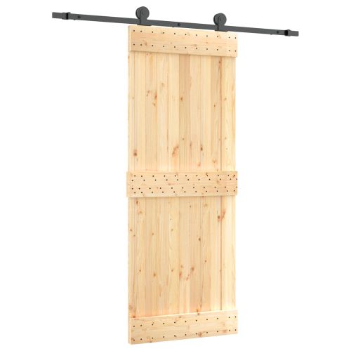 Преплъзваща се врата Естествено и черно 80 x 210 cm