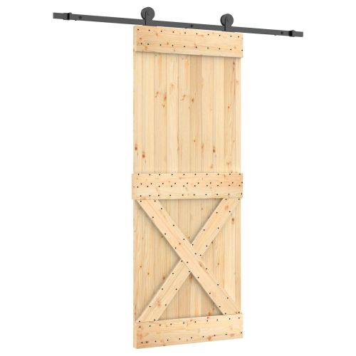 Преплъзваща се врата 80 x 210 cm Естествено и черно