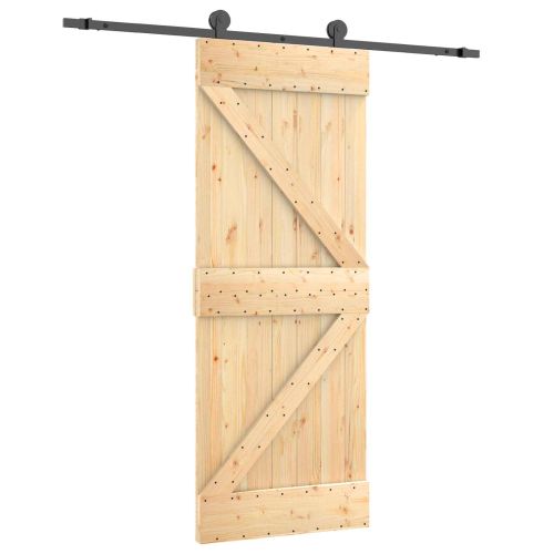 Преплъзваща се врата Естествено и черно 70 x 210 cm